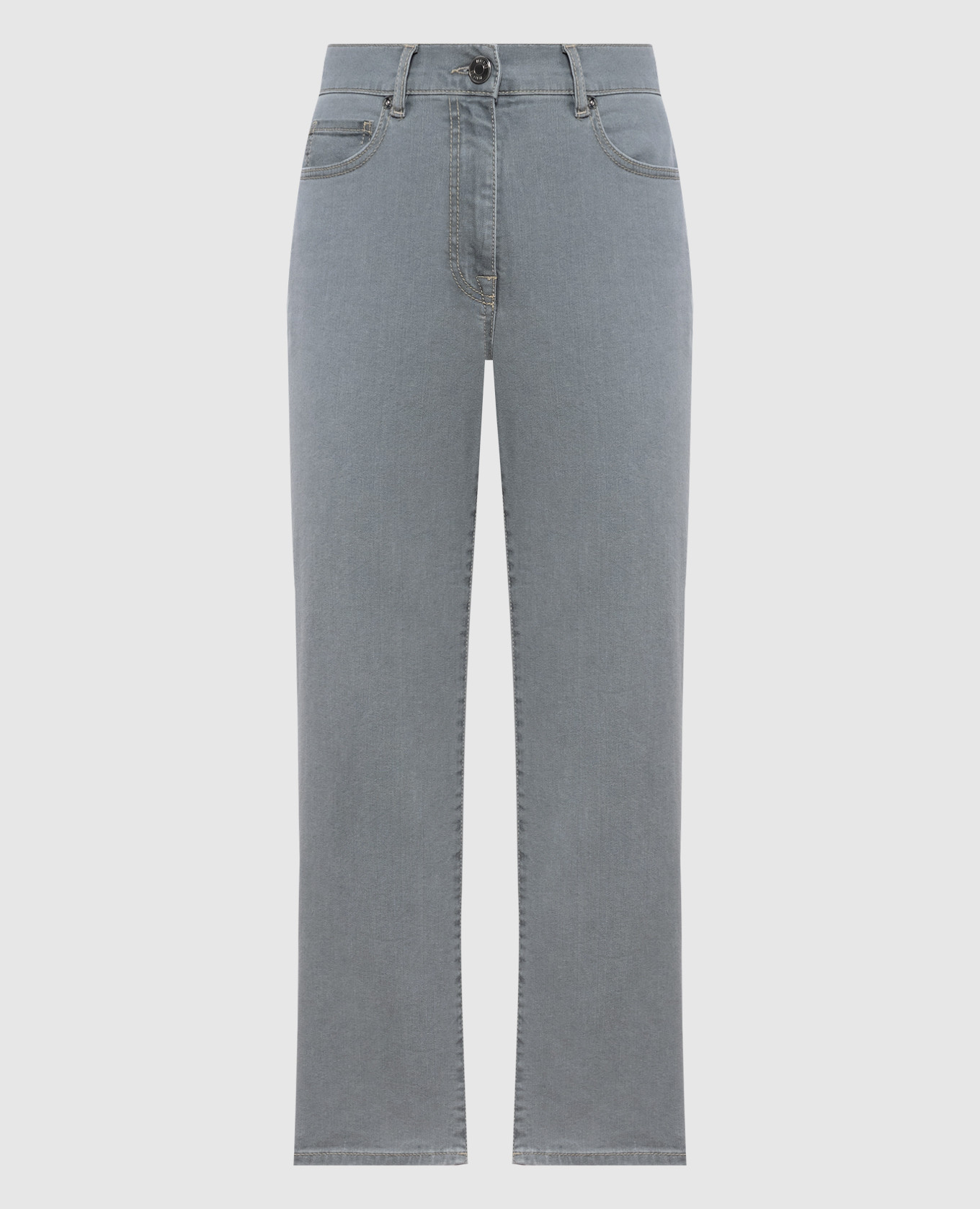 Серые джинсы с пластиной логотипа