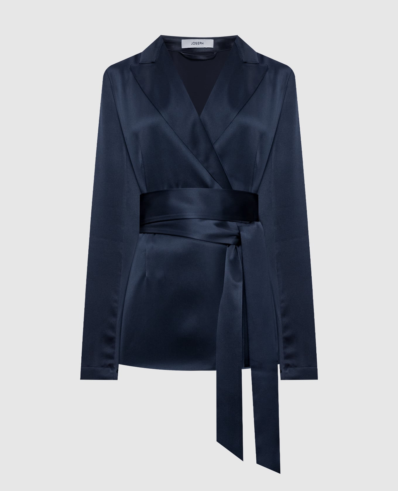 Синий двубортный жакет из шелка Archer