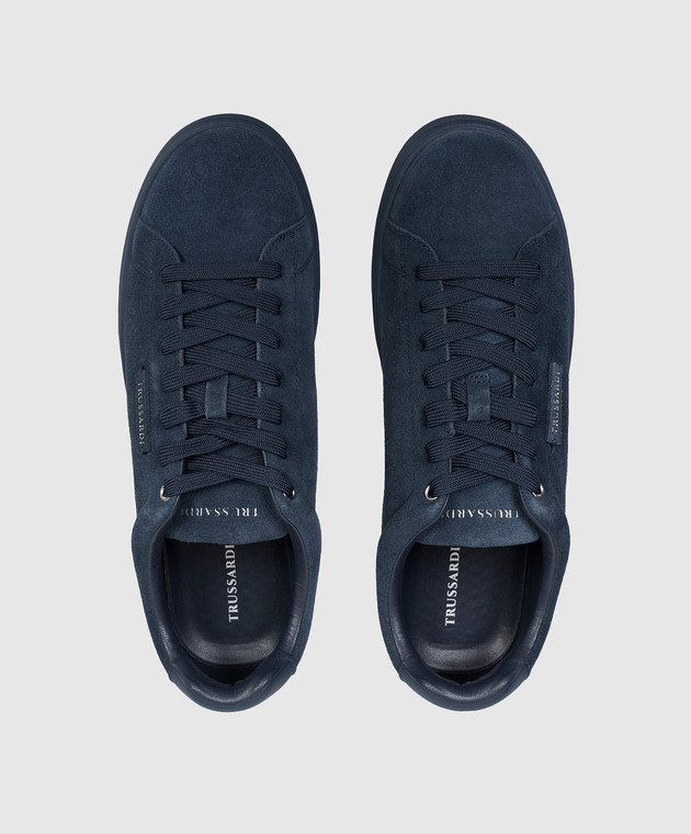 Trussardi Синие замшевые кеды с нашивкой логотипа N029S101007NMNS01L50 изображение 4