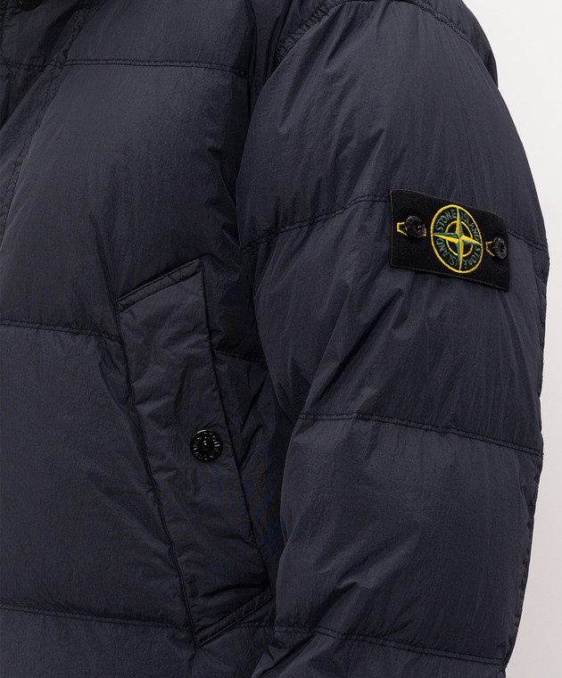 Stone Island Синій пуховик з патчем логотипа L2S154100109S0A23 зображення 5