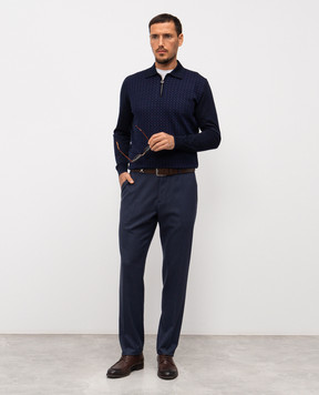 Stefano Ricci Сині штани з вовни з емблемою M1T5300161W610