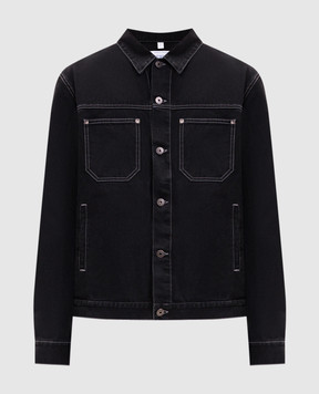 Off-White Чорна джинсова куртка 44MYE09QS26D001