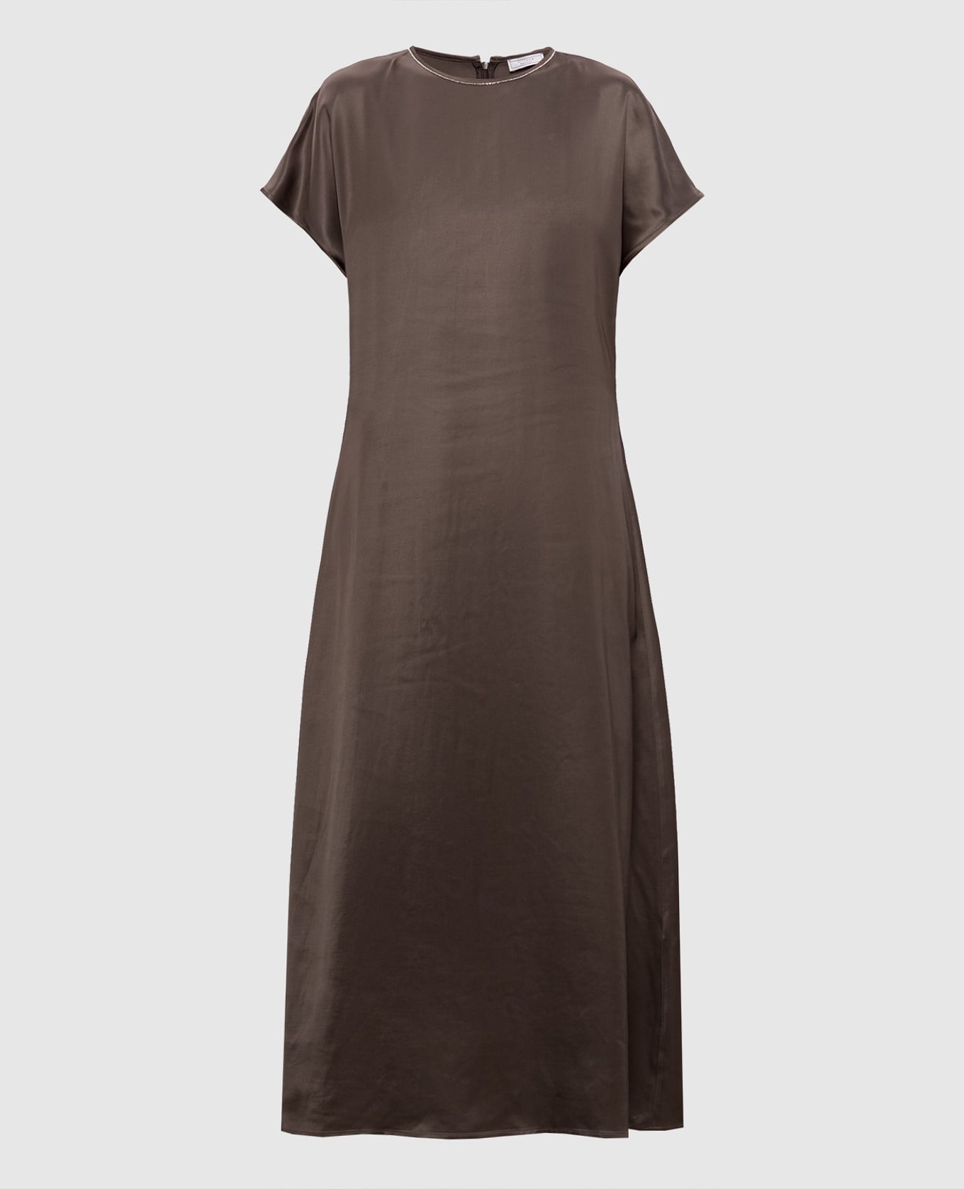 Коричневое платье миди