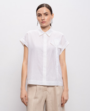 Peserico Біла блуза із шовком з аплікацією E0603300Q308372