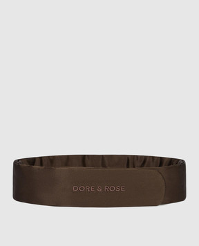 Dore & Rose Коричнева пов'язка на голову із шовку SILKHEADBAND