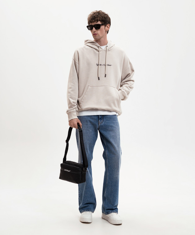 Off-White Бежеве худі з вишивкою 44MBB085S26F004 зображення 2