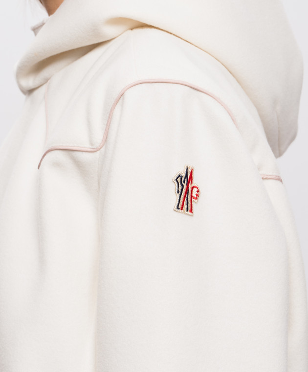 Moncler Grenoble Худі з нашивкою емблеми кольору айворі L20988G0001289B08 зображення 5