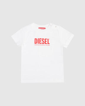 Diesel Дитяча біла футболка з принтом логотипа K0081500YI9