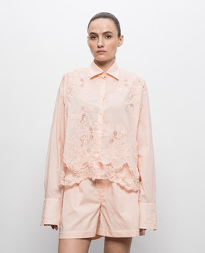 Ermanno Scervino Розовая блуза с кружевом D482K747APYET