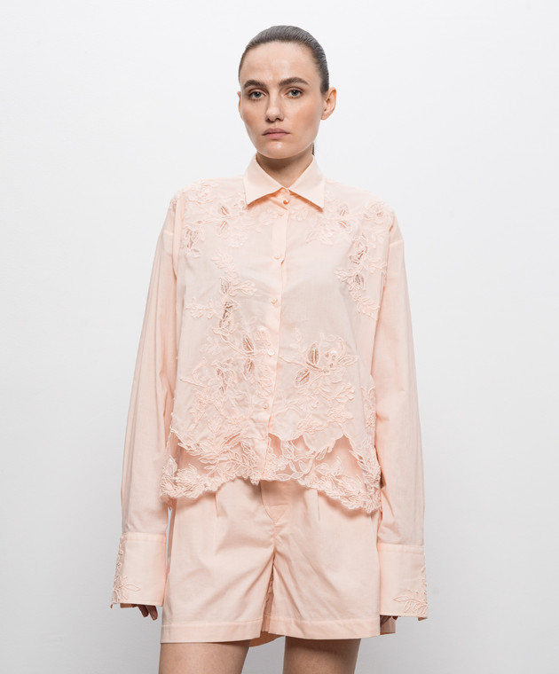 Ermanno Scervino Розовая блуза с кружевом D482K747APYET изображение 3