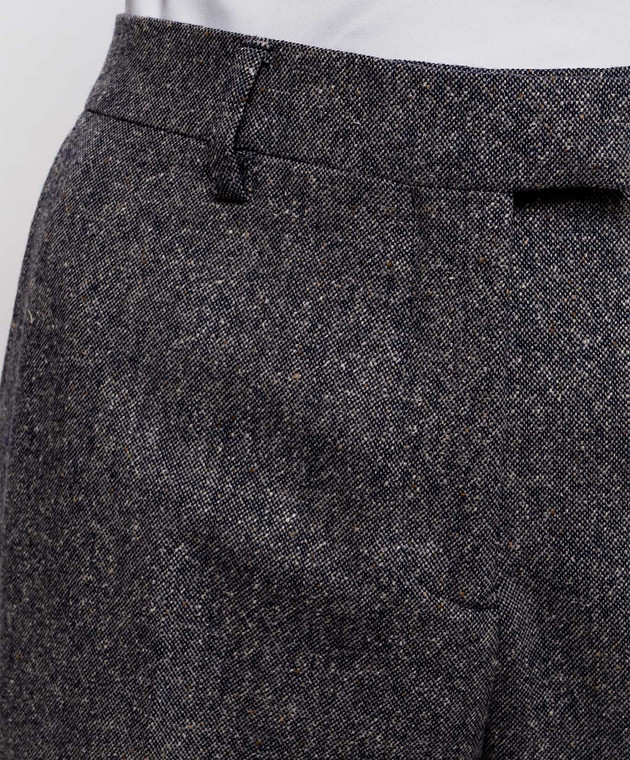 Etro Серые брюки с шерстью и шелком WREA000199TUBS2 изображение 5