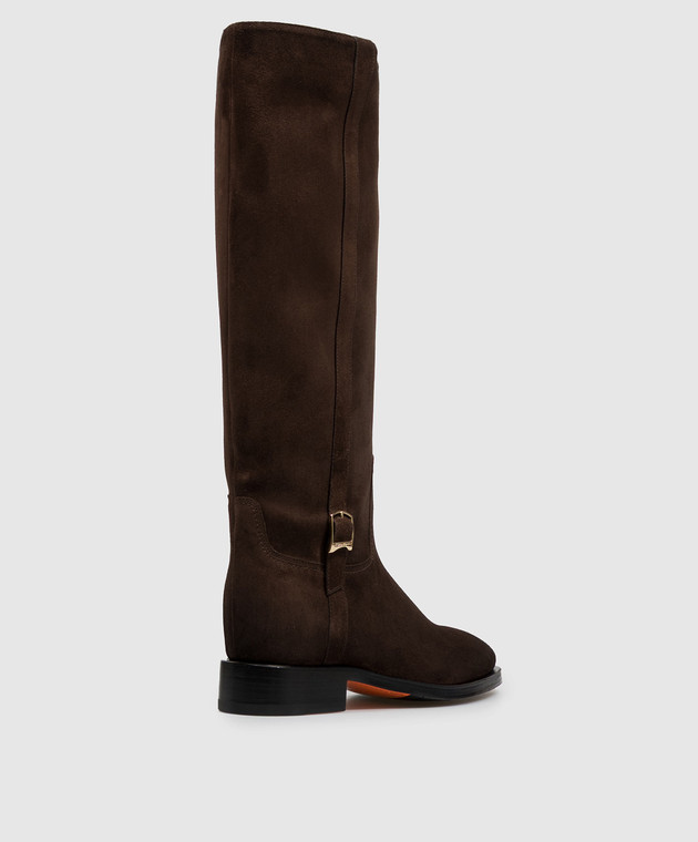 Santoni Коричневі замшеві чоботи WSHM71084BJ2NHSY зображення 3
