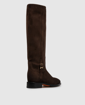 Santoni Коричневые замшевые сапоги WSHM71084BJ2NHSY