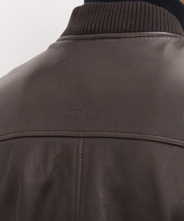 Trussardi Коричневый кожаный бомбер R302M000053NML901L01 изображение 5