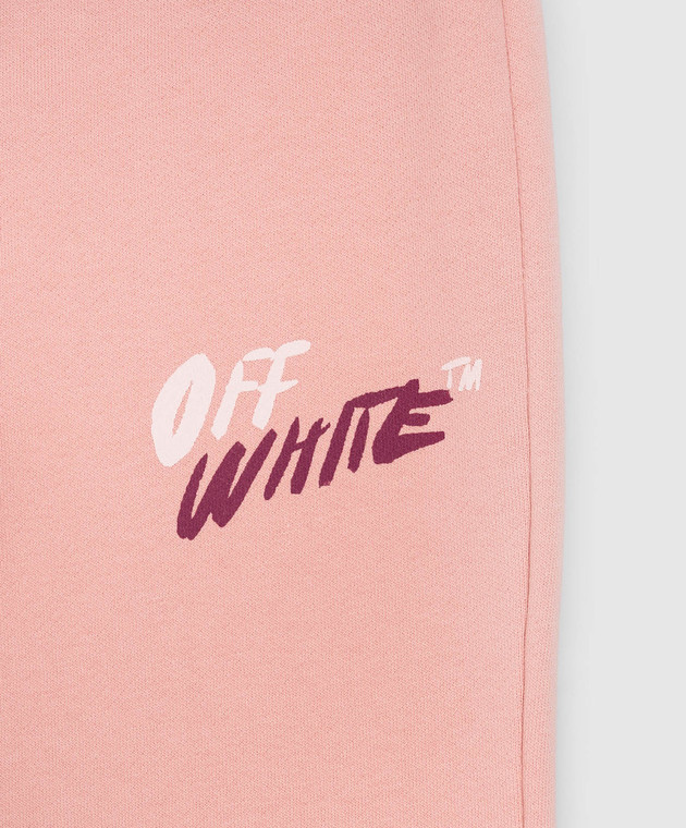 Off-White Детские розовые спортивные штаны 44GCH00DF26F001 изображение 3