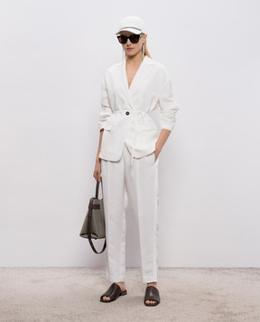 Brunello Cucinelli Білий жакет з льоном MH1267591