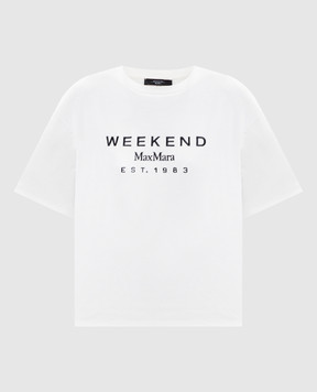 Max Mara Weekend Біла футболка SABATO з вишивкою логотипа WKDSABATO