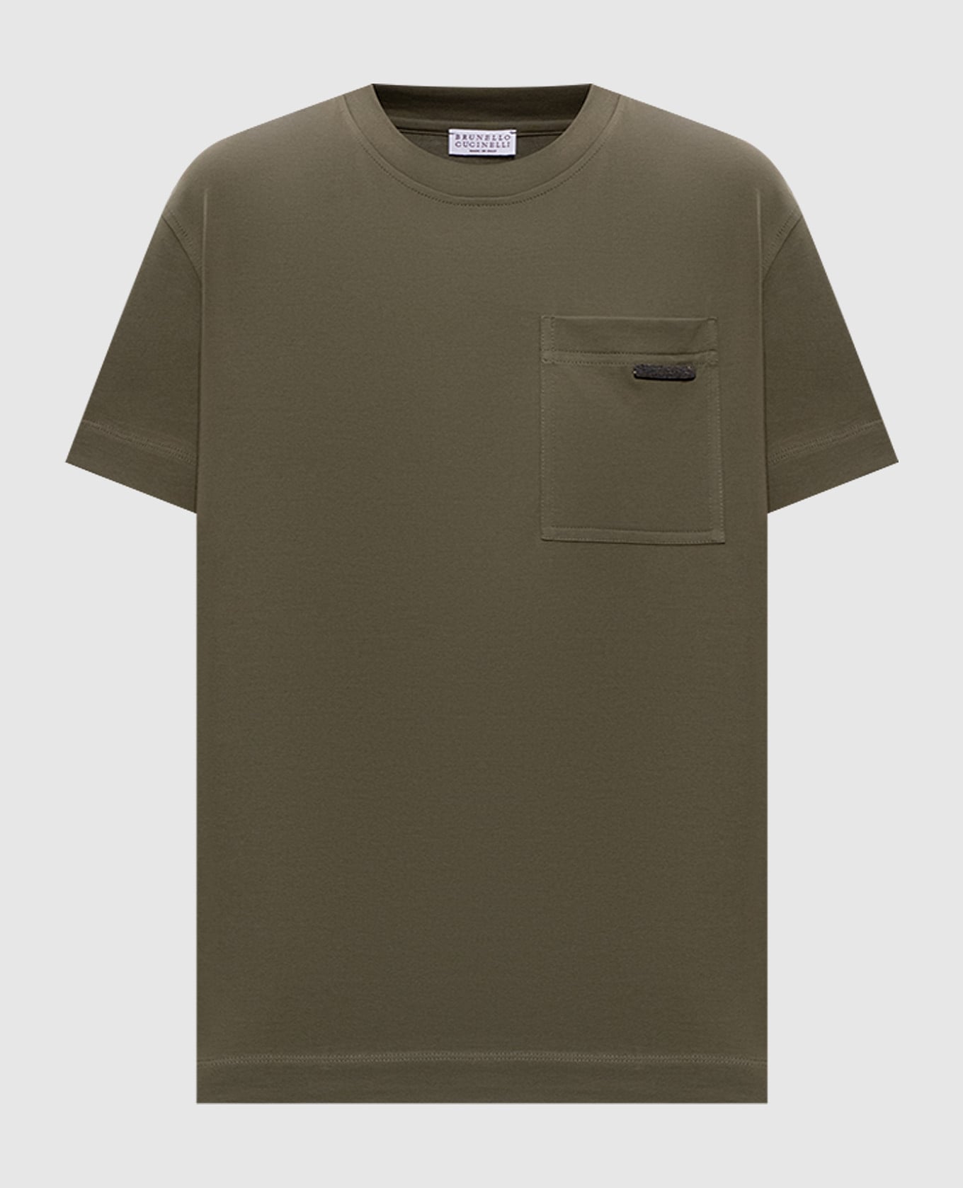 Зеленая футболка с карманом