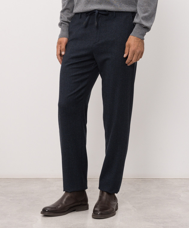 Canali Сині штани з вовни AR03472V91659 зображення 3