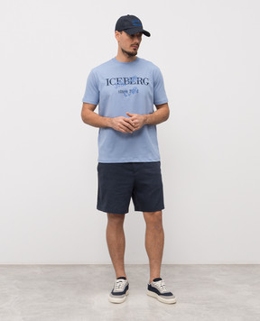 Iceberg Голубая футболка с вышивкой логотипа F0106325