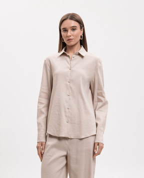 Max Mara Бежева сорочка MXPBADESSE з льоном MXPBADESSE