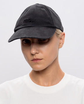 Vetements Чорна кепка з вінтажним ефектом UE76CA326B
