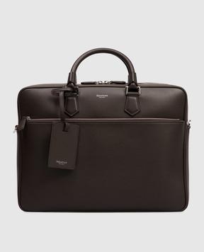 Serapian Коричневий шкіряний портфель з логотипом SRCCHMLL706540Y224
