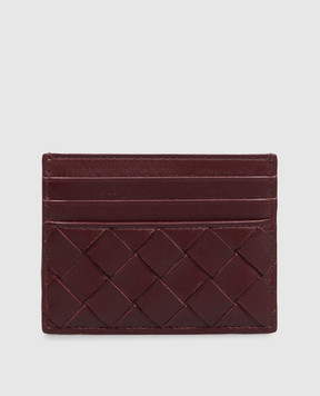 Bottega Veneta Бордовый кожаный картхолдер Intrecciato 796324VCPP3