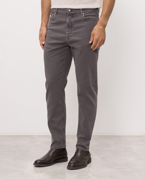 Brunello Cucinelli Серые джинсы с логотип патч M277PO2090