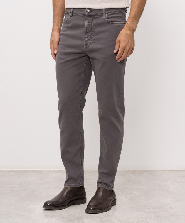 Brunello Cucinelli Сірі джинси з патчем логотипа M277PO2090 зображення 3