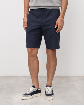 Stefano Ricci Сині шорти з вовни, шовку та льону M1T6100331WKL07U