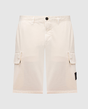 Stone Island Бежевые шорты-карго с патчем L1S15L100018S0004