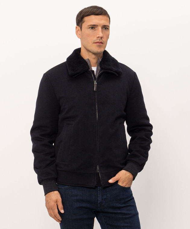 Cashmere&Whiskey Синя куртка з вовни U636I26 зображення 3