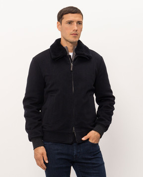 Cashmere&Whiskey Синяя куртка из шерсти U636I26