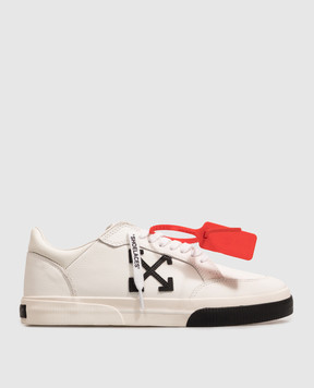 Off-White Белые кожаные кроссовки Vulcanized M293C9L002
