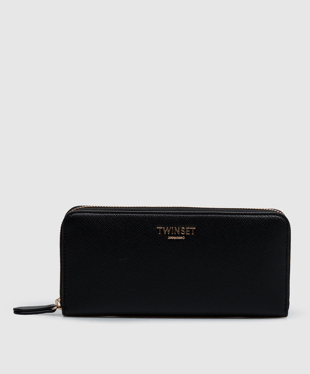 Twinset Чорний гаманець з фактурним логотипом 262TL8030