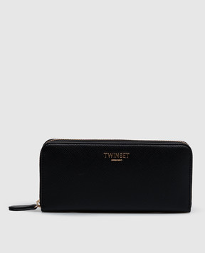 Twinset Чорний гаманець з фактурним логотипом 262TL8030