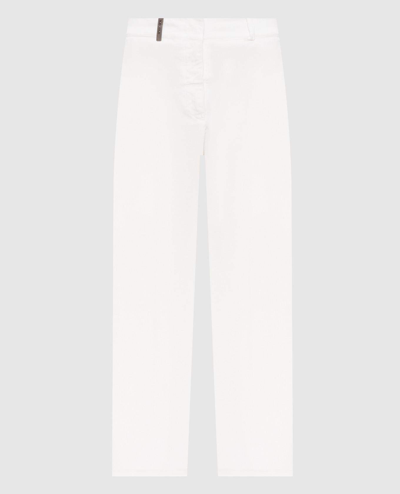 

Белые вельветовые брюки, Белый, Зауженные брюки