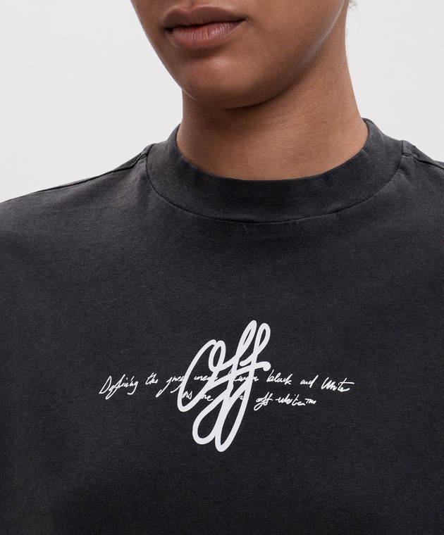 Off-White Сіра футболка Stroke 2FA00440T зображення 5