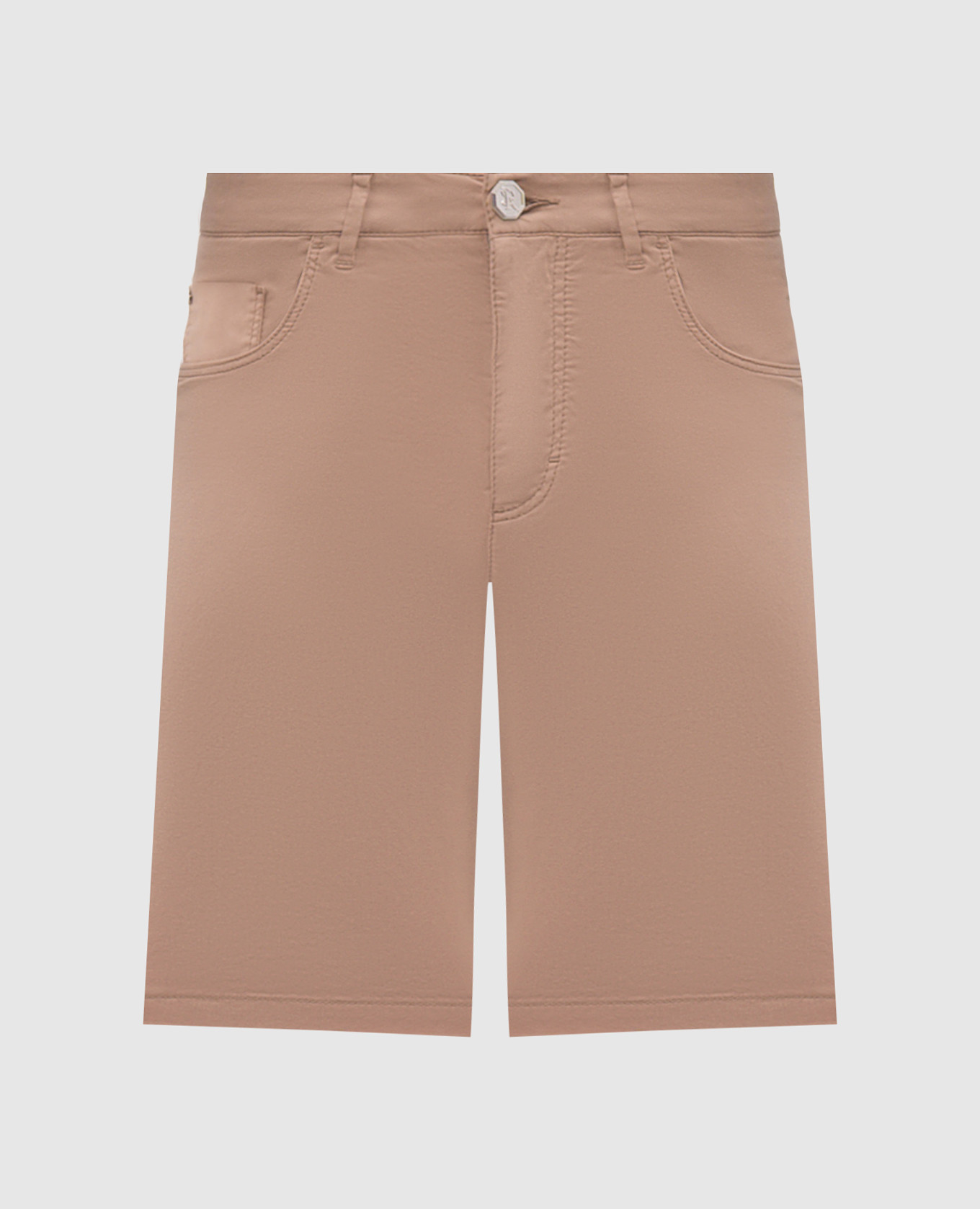 Коричневые шорты с вышивкой логотипа монограммы