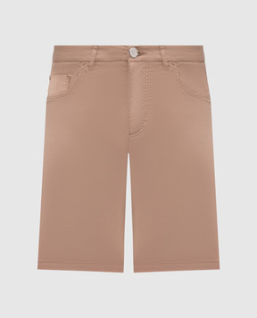 Stefano Ricci Коричневі шорти з вишивкою монограми логотипа M8T6100080TFANT