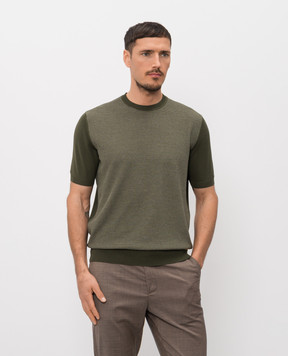 Stefano Ricci Зеленая футболка с шелком K616436G10F26106