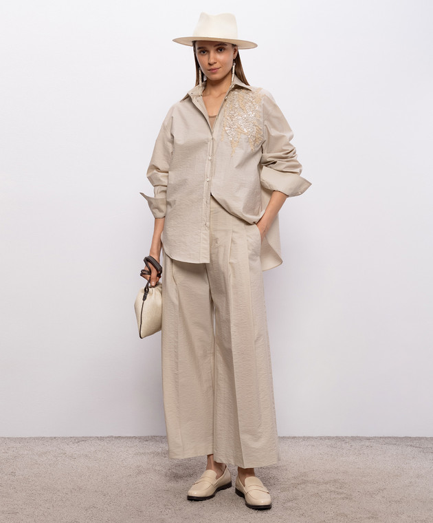 Brunello Cucinelli Коричневый топ из шелка M0C59DZ300 изображение 2