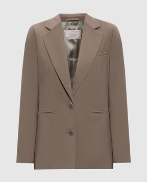 Peserico Жакет цвета хаки из шерсти A0120202584