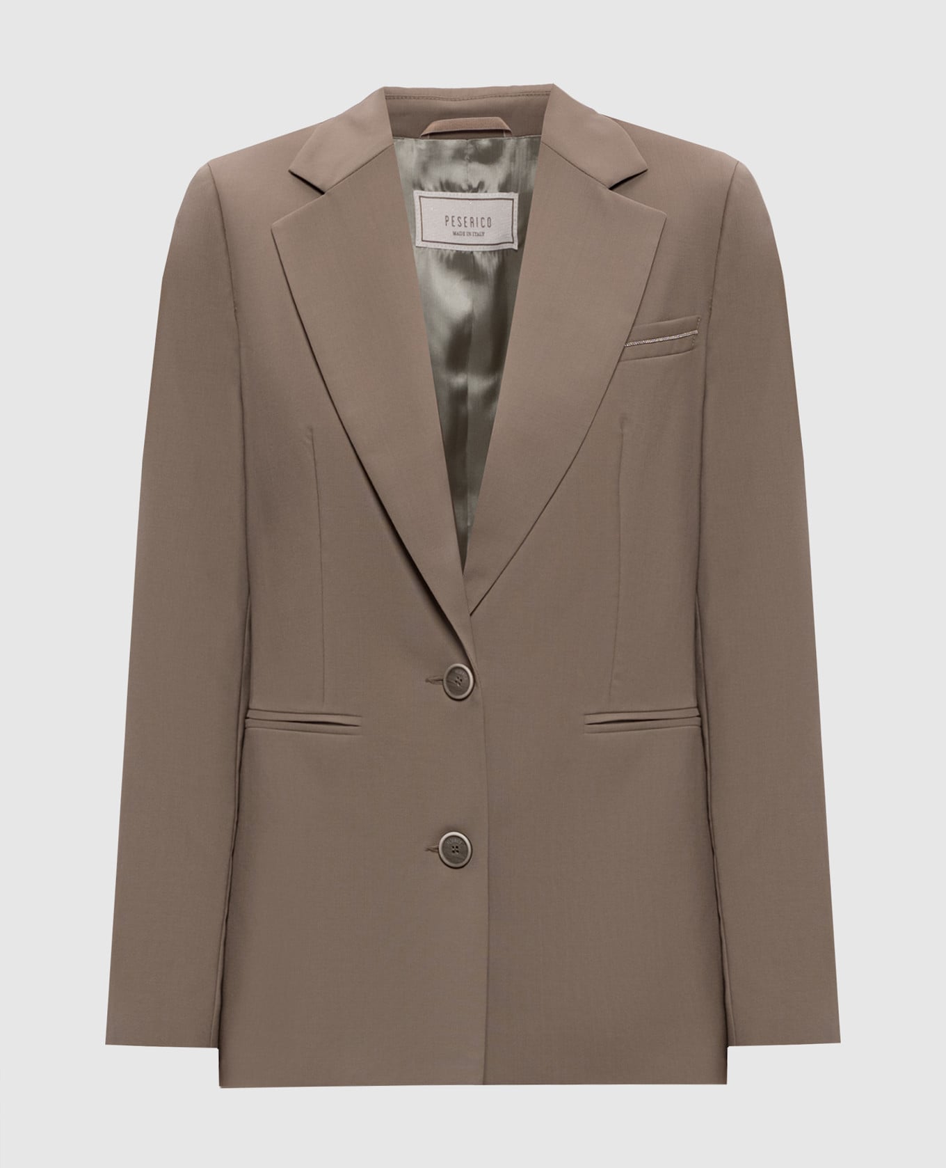 Жакет цвета хаки из шерсти