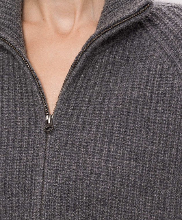 LISA YANG Сірий кардиган Sadie з кашеміру 2025304 зображення 5