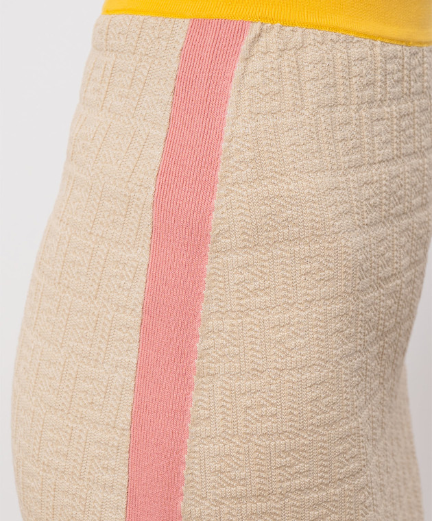 Fendi Бежевая юбка с шелком в узор FZS031AW4S изображение 5