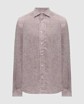 Enrico Mandelli Коричнева сорочка з льону CUBANA5701