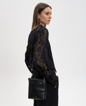 Ann Demeulemeester Черная кожаная сумка-кисет Marilyn с логотипом B0013875LT107