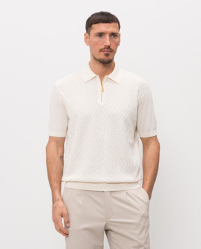 Stefano Ricci Поло кольору айворі в тканий візерунок K414015P31F26166